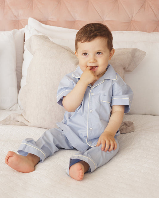 Pijama de niño Sebastián Pantalón y Camisa Manga Corta de Algodón - Rosa Parsons